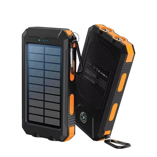4-In-1 Solar Power Bank 10000Mah - Portable Charger+Flashlight for Outdoor Camping