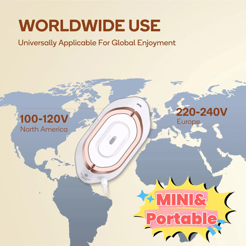 Dual Voltage Travel Iron - 100V-240V Portable Iron for Clothes,0.8Lb Ultra-Lightweight,Non-Stick Ceramic Soleplate, 302°F Mini Iron for Craft (Rose Gold)​